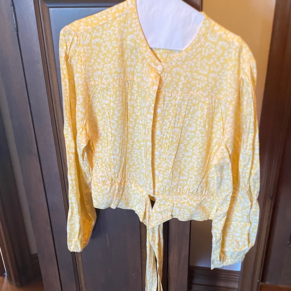 Joe Fresh Yellow Floral Blouse